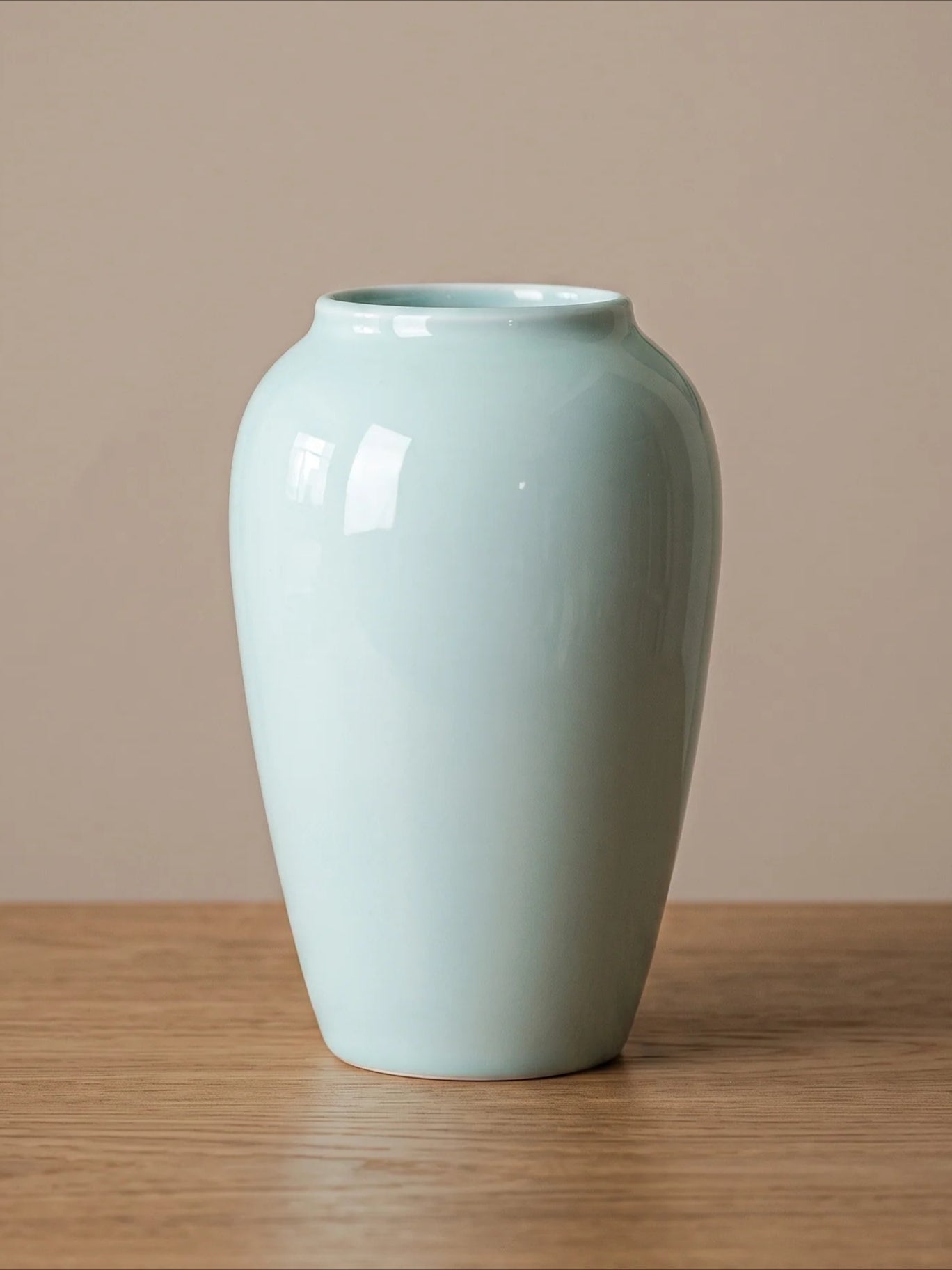 Modern Glossy Ice Blue Ceramic Vase