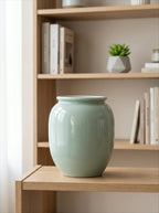 Artisan Sage Green Crackle Ceramic Vase