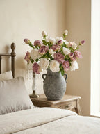 Purple and White Faded-Edge Faux Rose Bouquet
