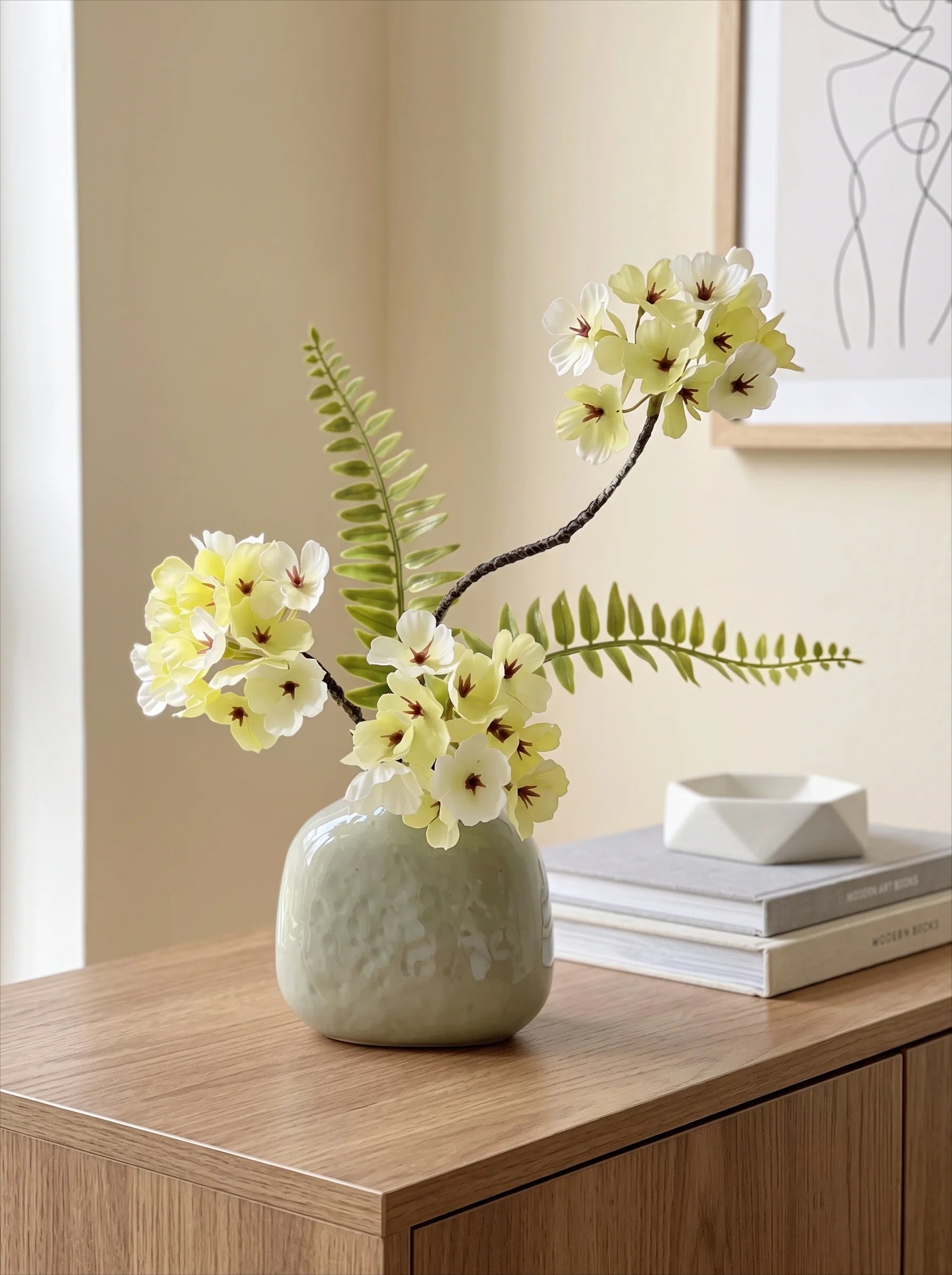 Minimalist Fresh-Looking Plumbago Mini Artificial Floral Arrangement