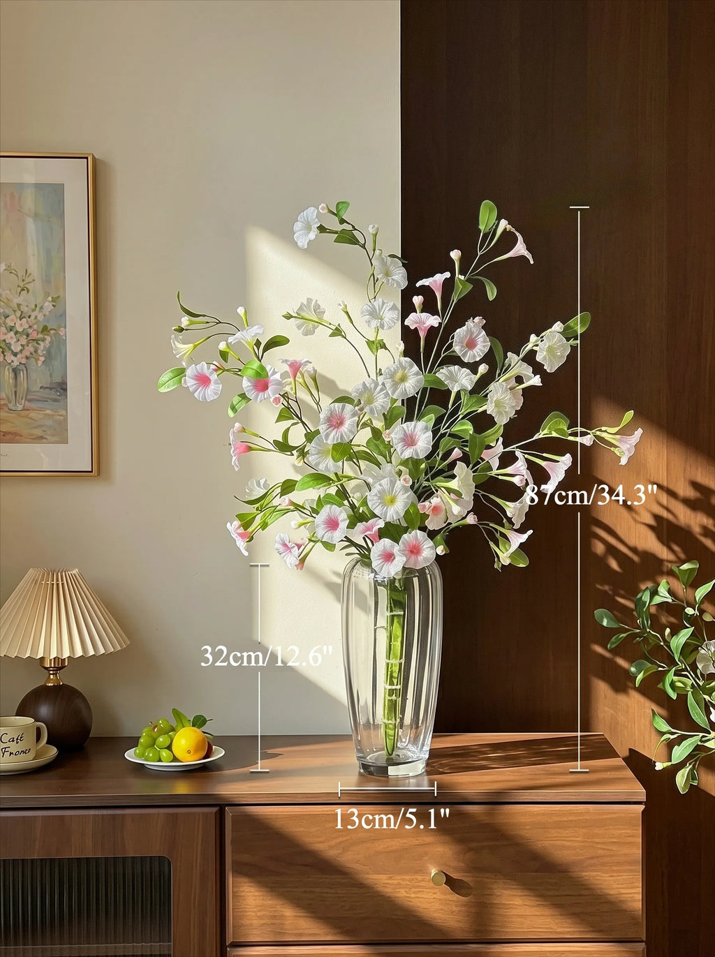 Luxury Blush Morning Glory Artificial Floral Arrangement