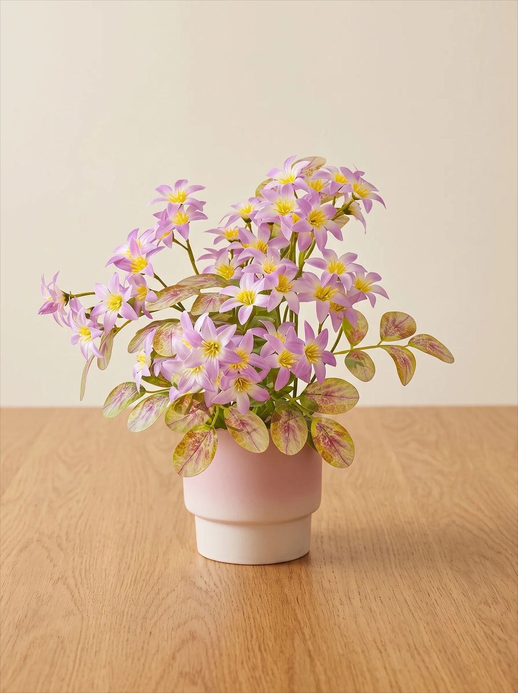 Minimalist Blush Jasmine Potted Faux Floral Arrangement