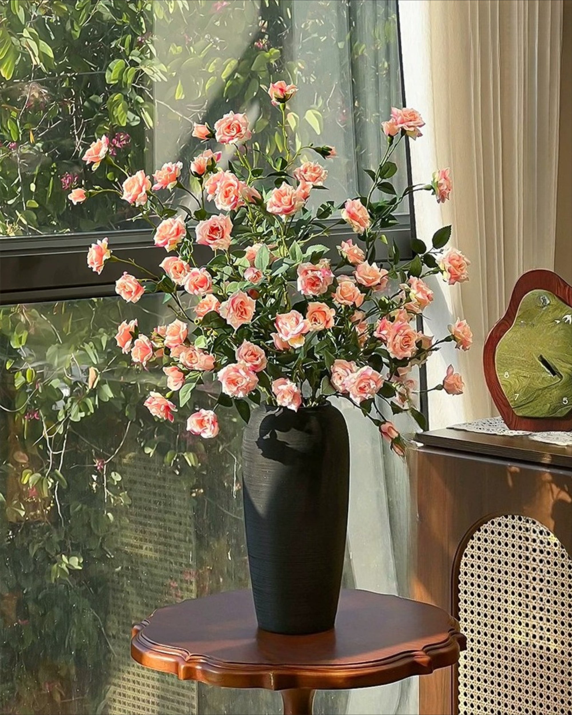 Blush Bubble Rose Faux Floral Arrangement