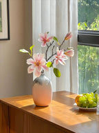 Pink Magnolia Gradient Vase Faux Floral Arrangement with Vase
