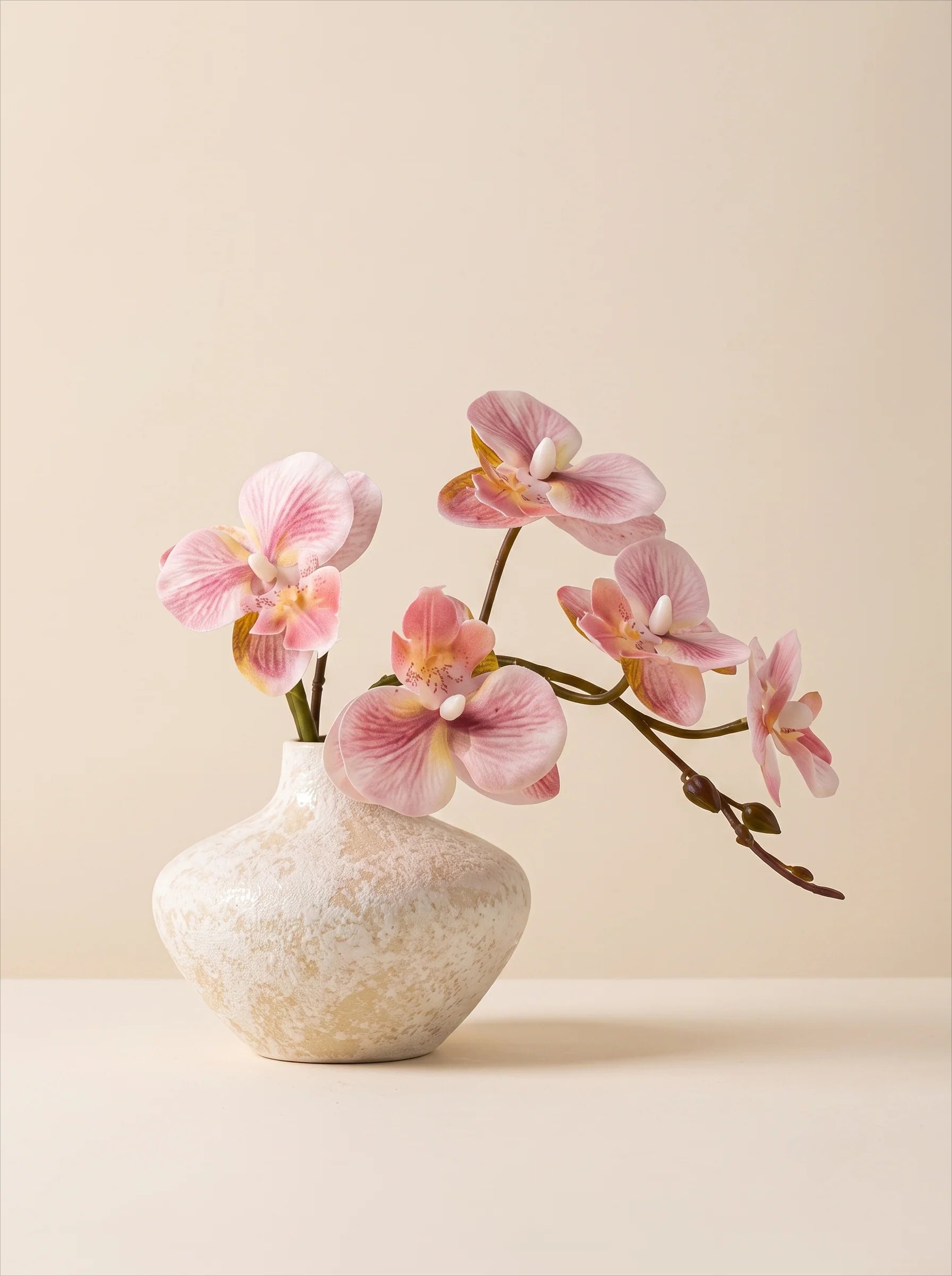 Soft Blush Phalaenopsis Faux Floral Arrangement