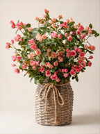 Rustic Elegance Blush & Coral Rose Faux Floral Arrangement