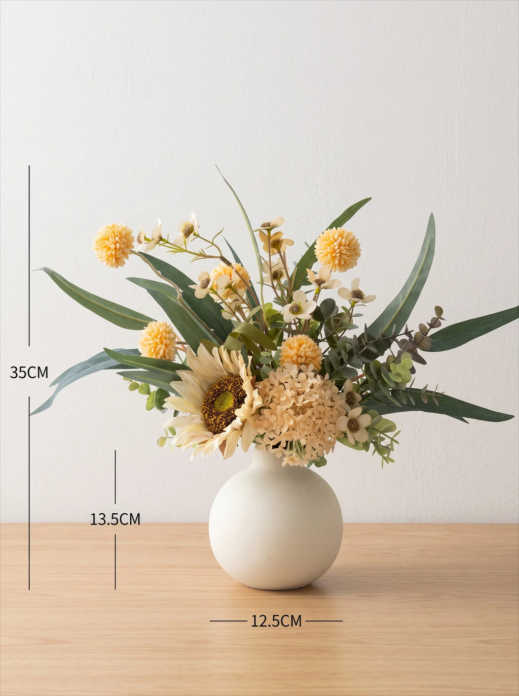 Rustic Charm Artificial Floral Arrangement - Creamy Hues