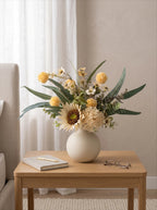 Rustic Charm Artificial Floral Arrangement - Creamy Hues