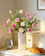 Arrangement floral artificiel Lisianthus Rose Doux