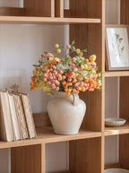 Elegant Orange-Toned Faux Blueberry & Berry Branch Arrangement