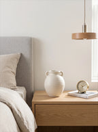 Cremefarbene Duo-Vase mit Wellenstruktur