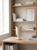 Scalloped Rim Vase - Creamy White