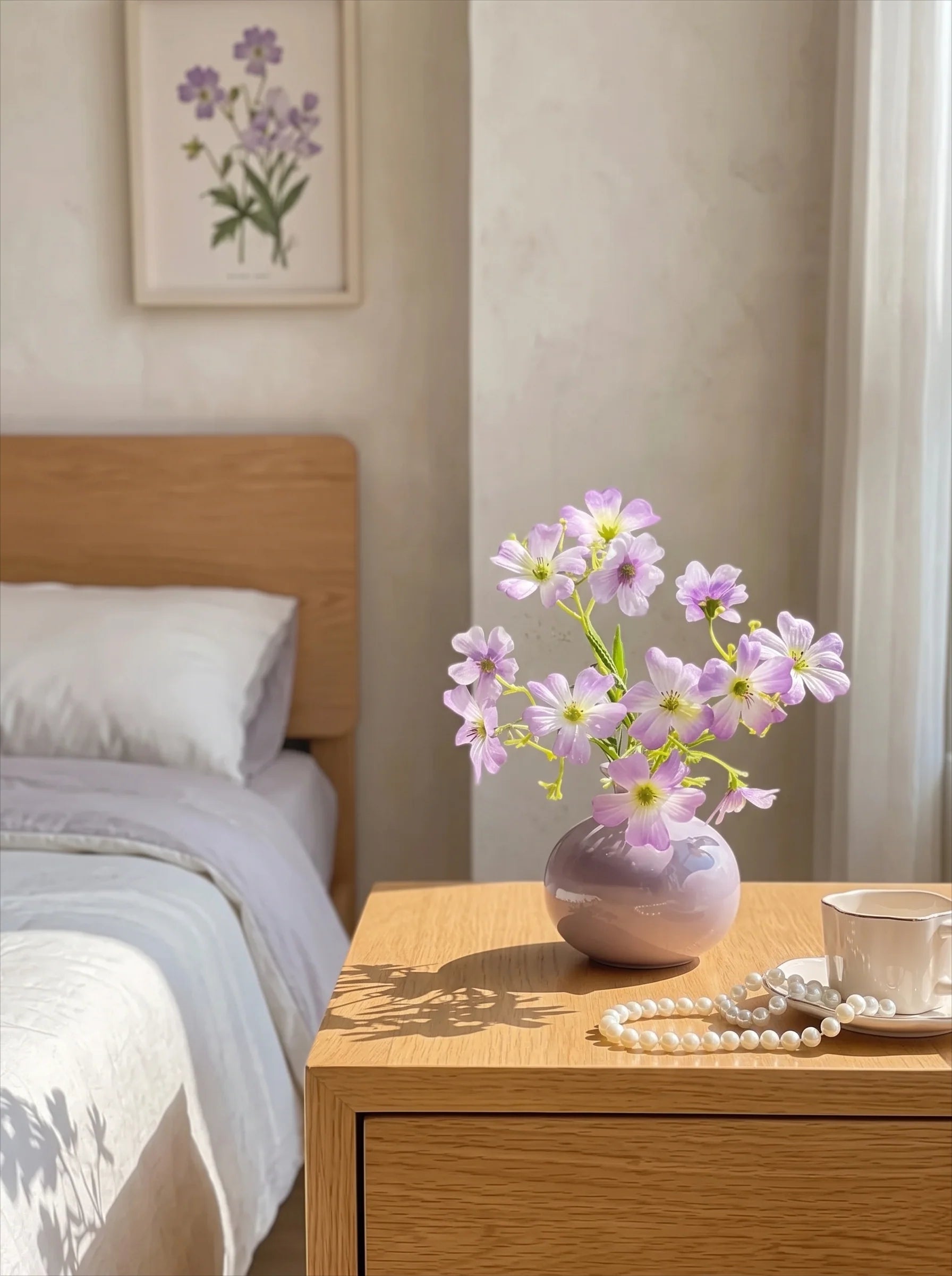Lavender Clematis Whisper Artisan Faux Floral Arrangement