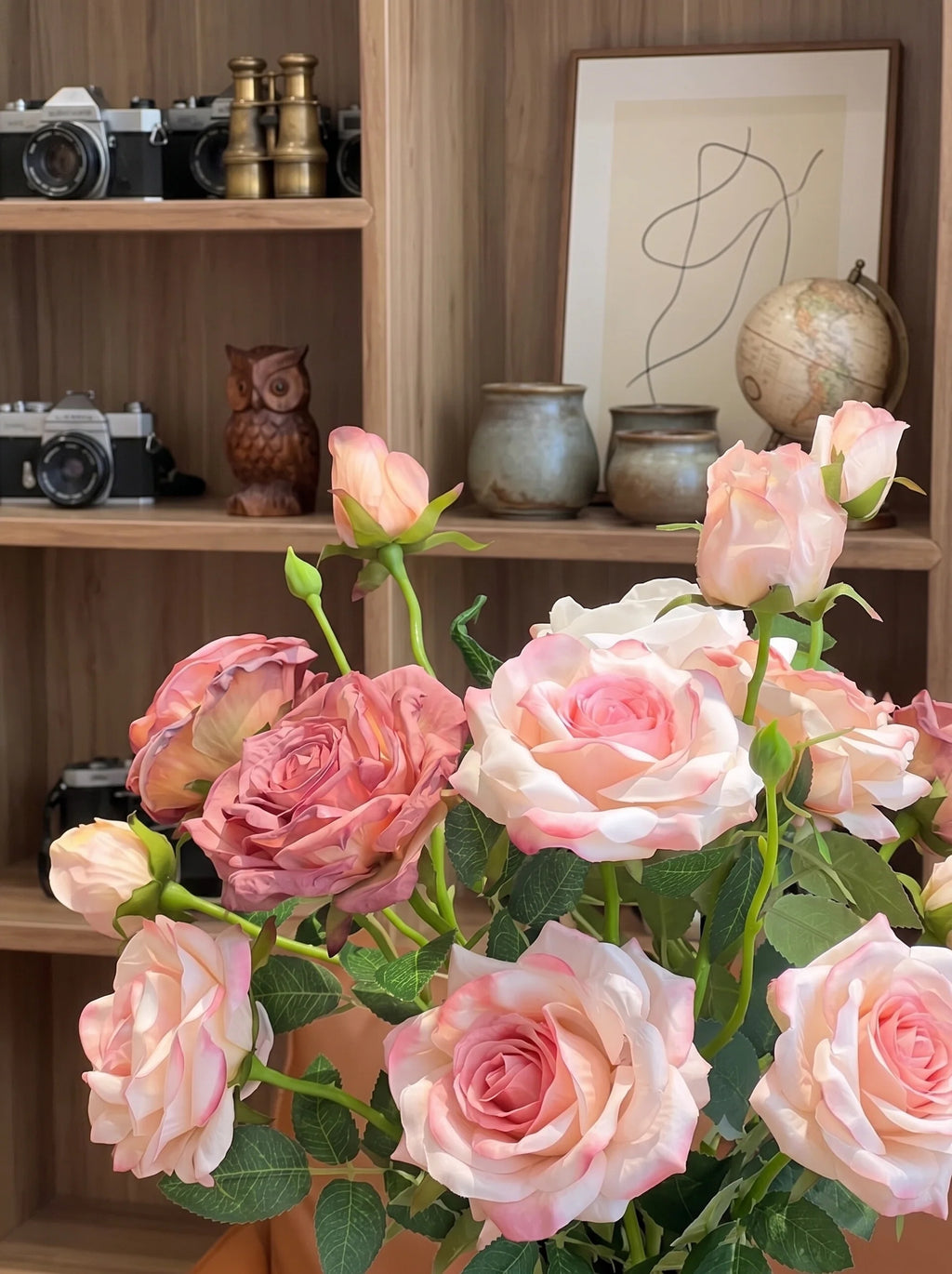 Blush Rose Symphony Artisan Faux Floral Arrangement