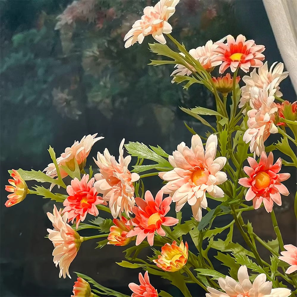 Composition florale fausse Bouquet marguerite prairie vintage