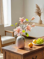 Arrangement floral artificiel Magnolia Jaune Vintage avec Vase