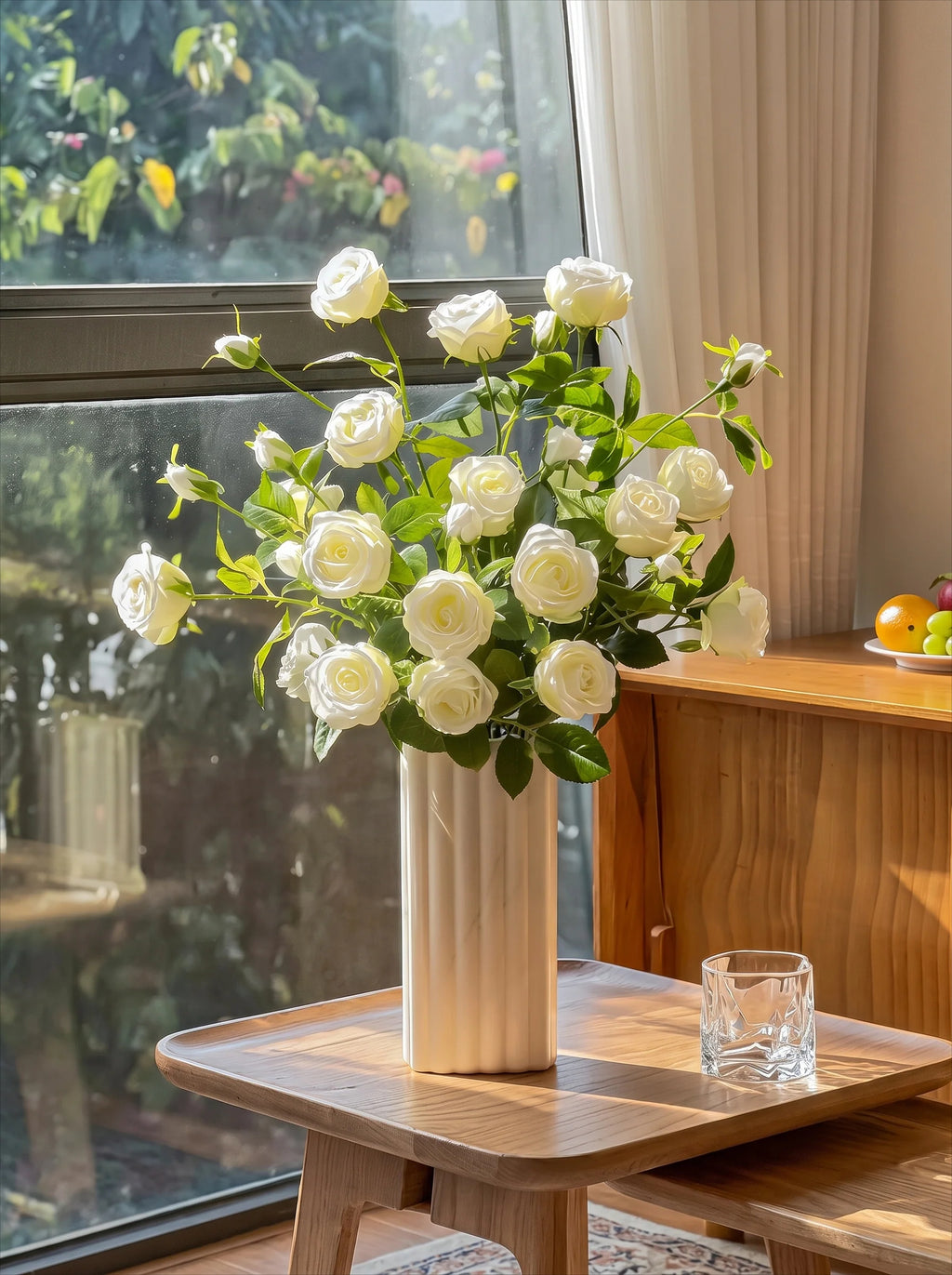 Luxuriöse Weiße Sprayrose Künstliches Blumenarrangement