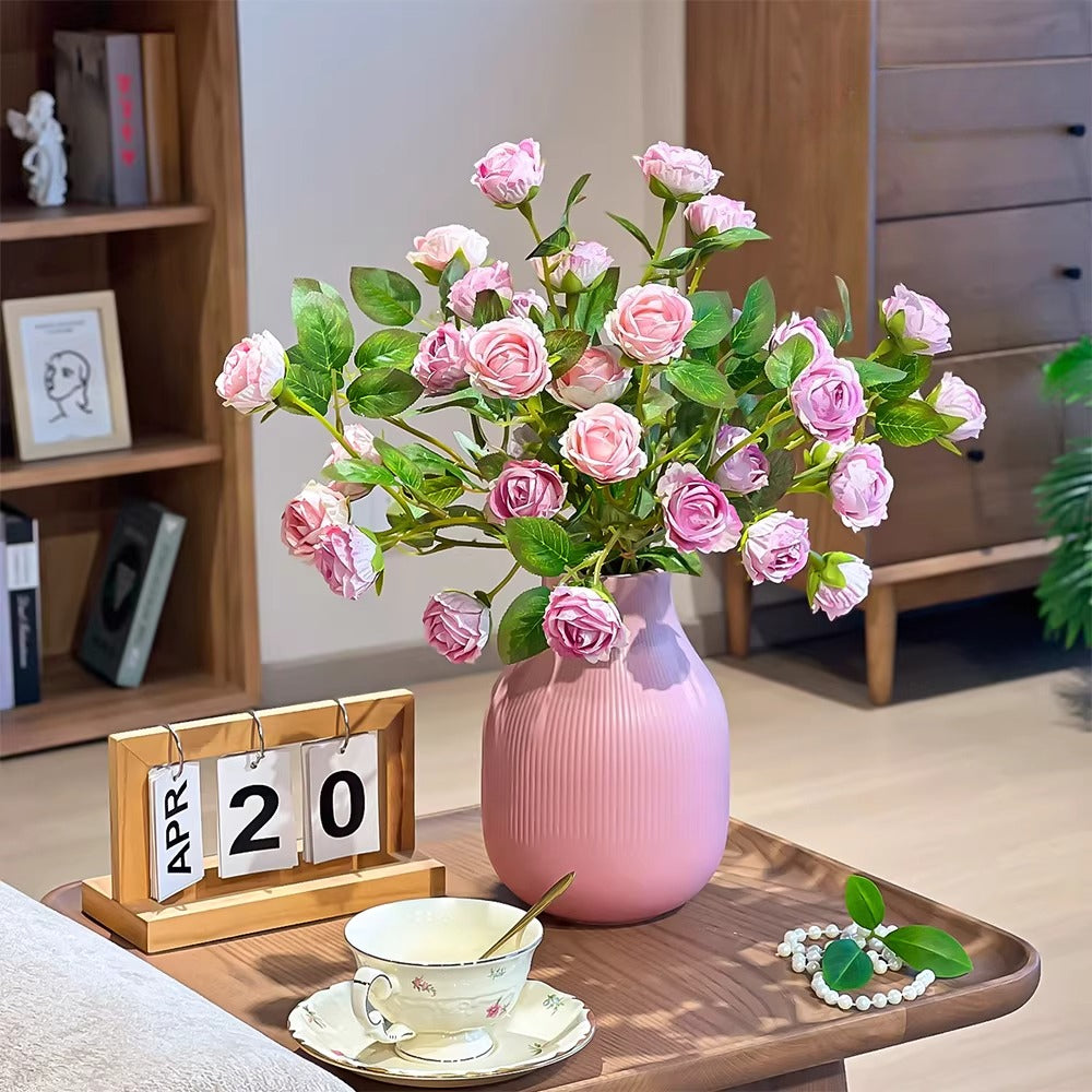 Blush Bubble-Rosen-Cluster Kunstblumenarrangement