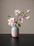 Pink Magnolia Gradient Vase Faux Floral Arrangement with Vase