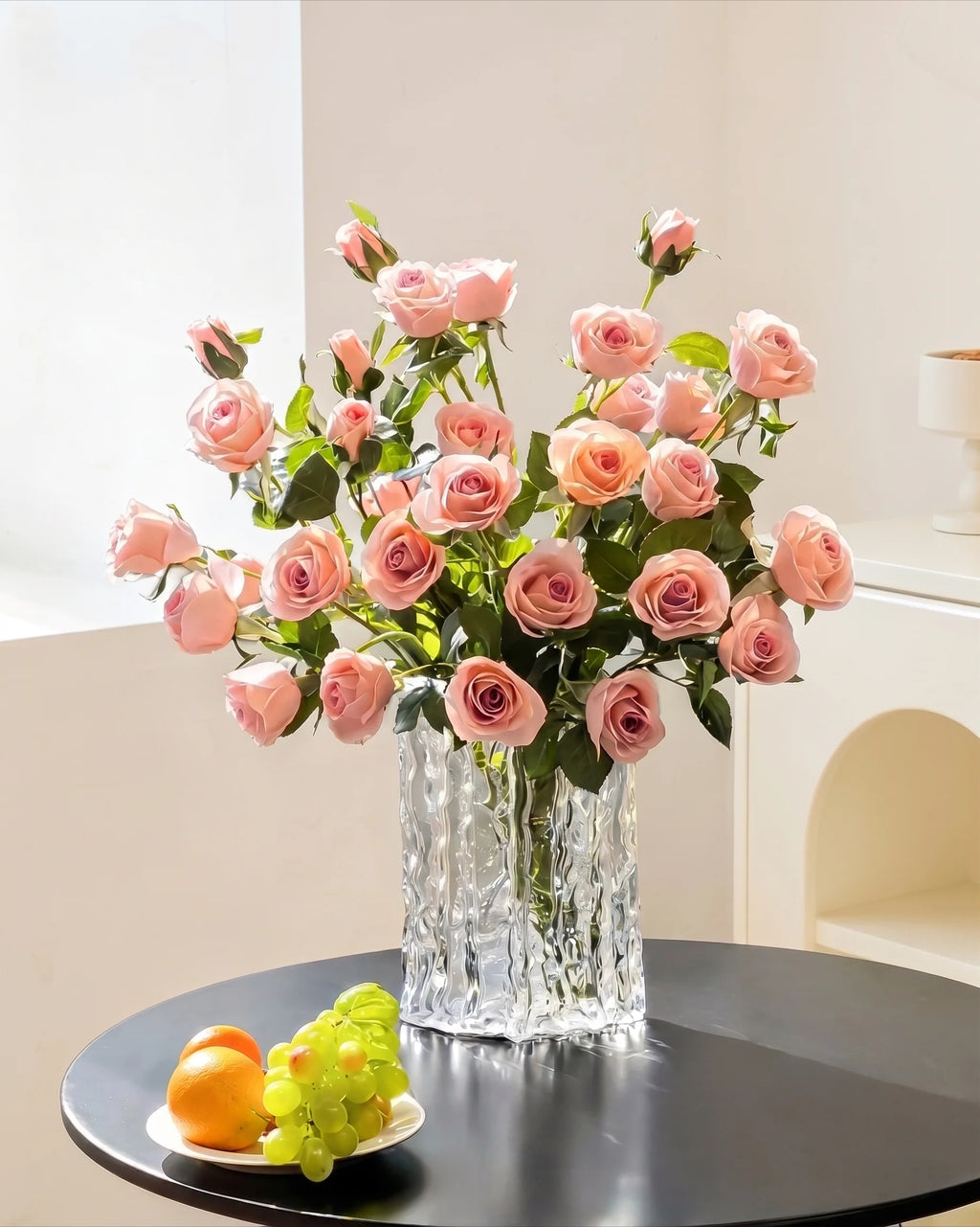 Dusk Blush Rose Faux Floral Arrangement
