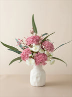 French Romantic Pink Hydrangea & Camellia Artificial Floral Arrangement