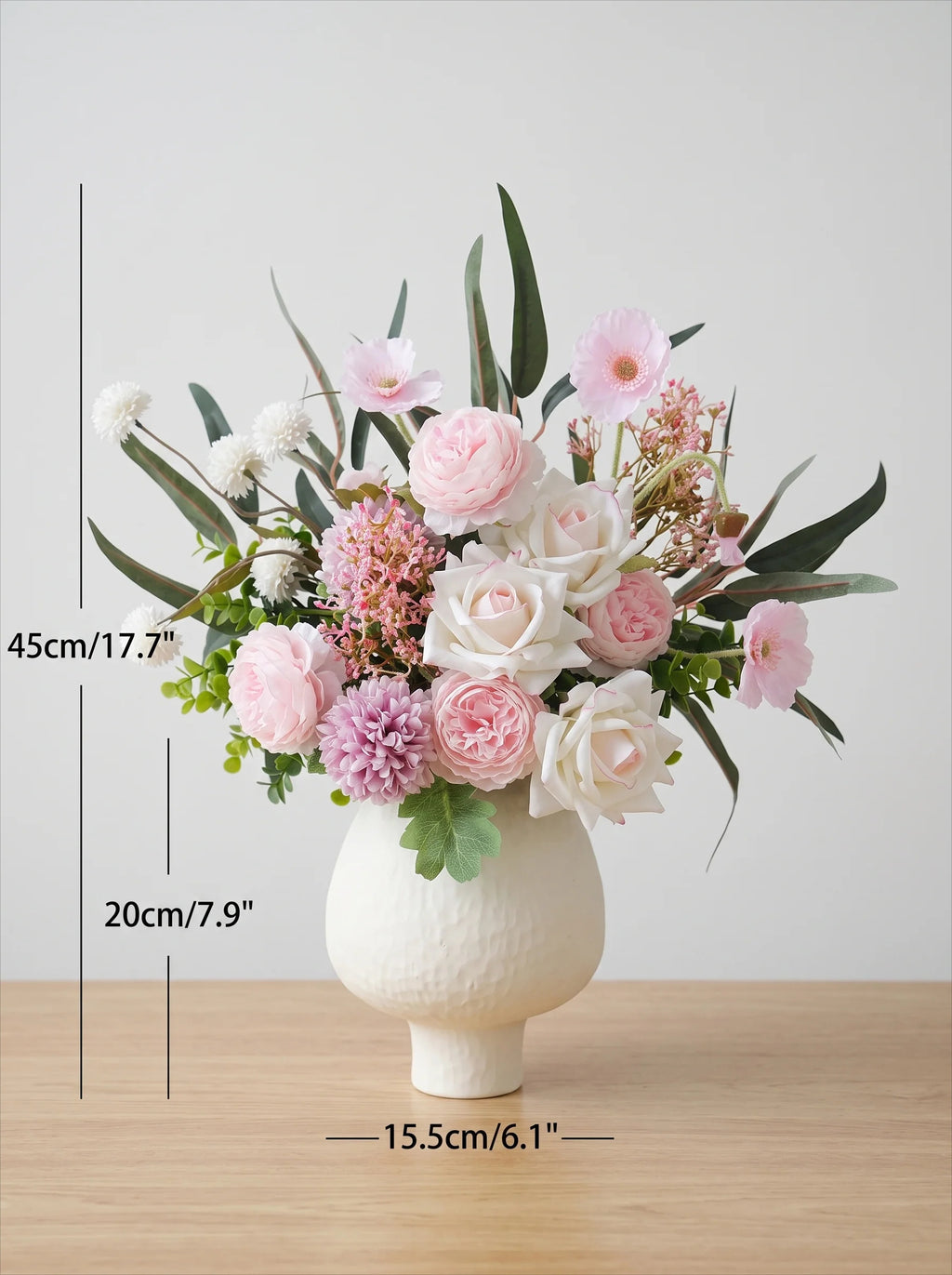 Ethereal Pastel Peony Rose Bloom Artificial Floral Arrangement