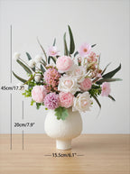 Ethereal Pastel Peony Rose Bloom Artificial Floral Arrangement