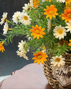 Arrangement floral artificiel Panier Marguerite et Camomille ensoleillés