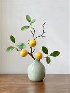 Serene Zen Lemon Fruit Sculpture Artificial Floral Arrangement