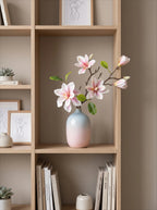 Pink Magnolia Gradient Vase Faux Floral Arrangement with Vase
