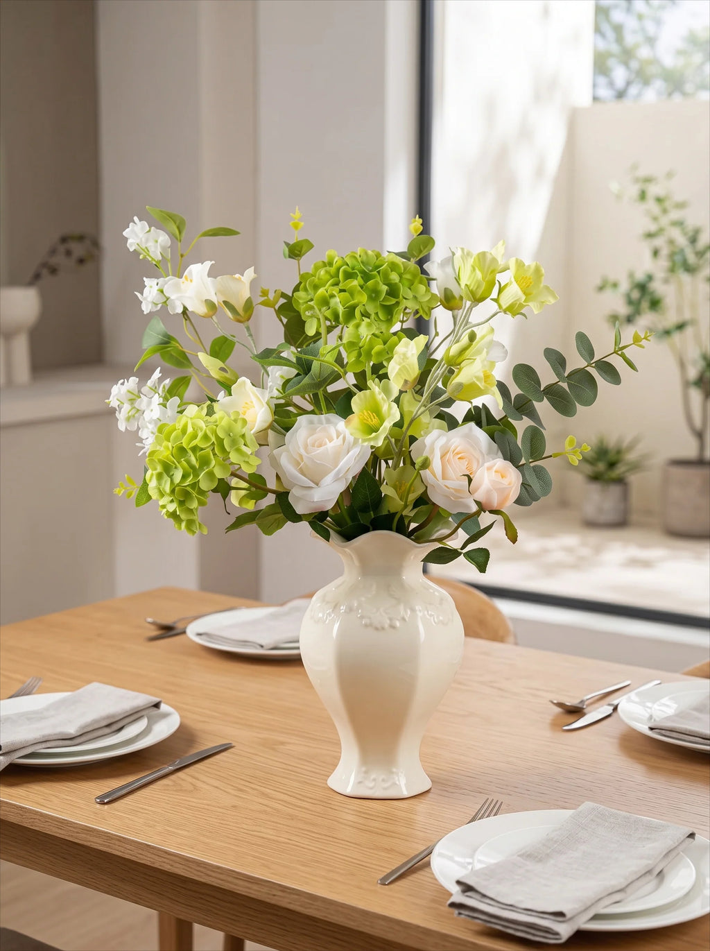 Serene Lavender Blossom Tabletop Faux Floral Arrangement