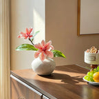 Serene Blush Magnolia Sculptural Silhouette Artificial Floral Arrangement
