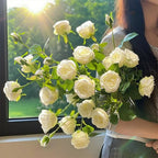 Luxurious Romantic White Starry Rose Artificial Floral Arrangement
