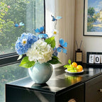 Dreamy Blue Butterfly Hydrangea Artificial Floral Arrangement