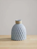 Rope Trimmed Textured Vase - Blue