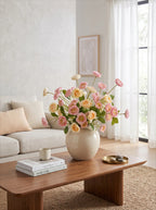 Champagne Blush Ranunculus Elegance Faux Floral Arrangement