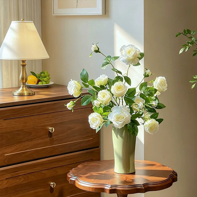 Luxurious Romantic White Starry Rose Artificial Floral Arrangement