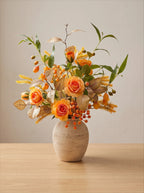Arrangement floral artificiel Rose Ambre d’Automne Vintage et Baies