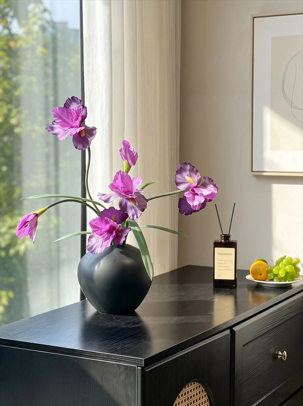 Refined Serene Purple Iris Real-Touch Artificial Floral Arrangement
