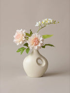 Serene Blush Dahlia and Orchid Faux Floral Arrangement