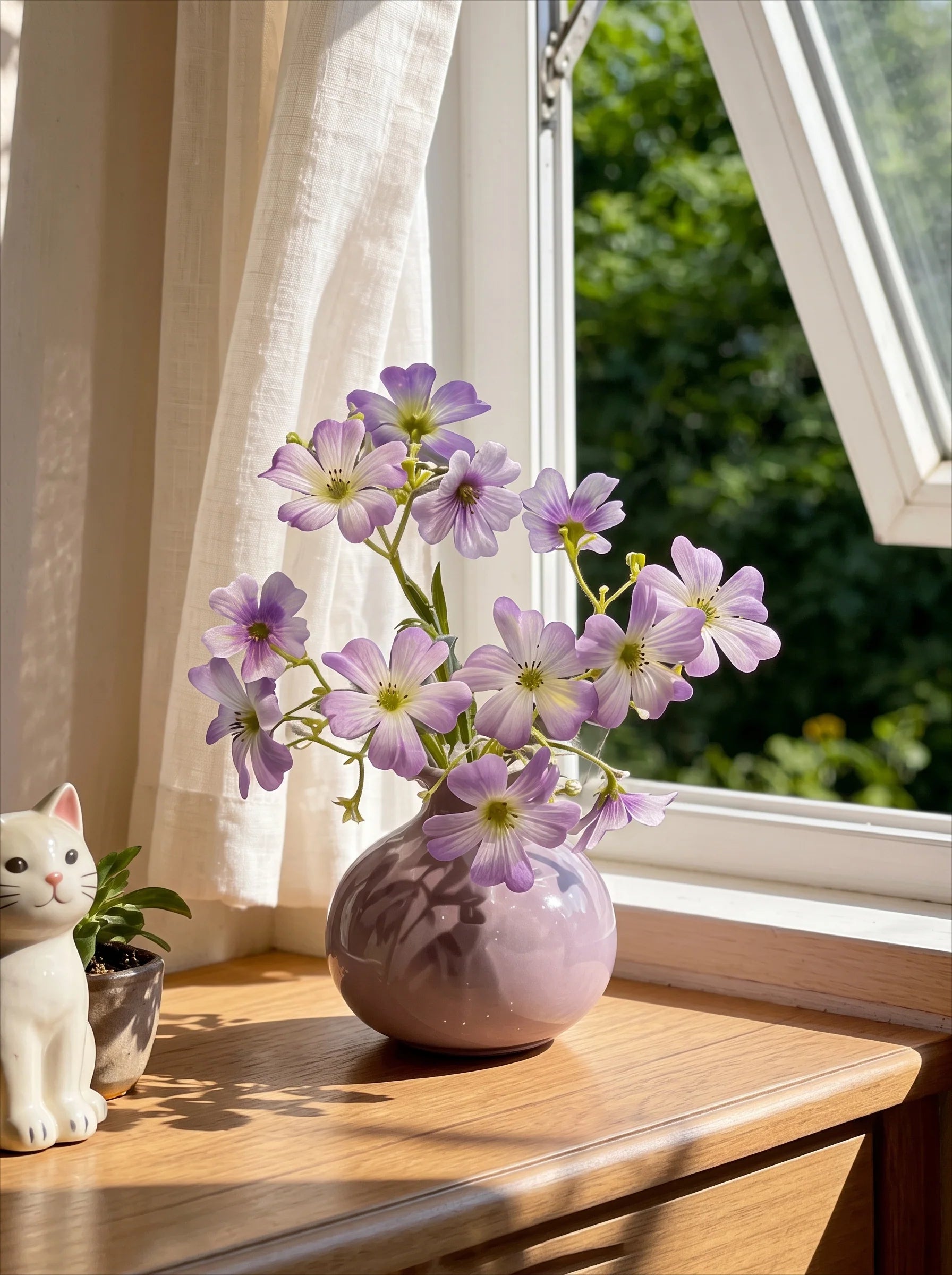 Lavender Clematis Whisper Artisan Faux Floral Arrangement