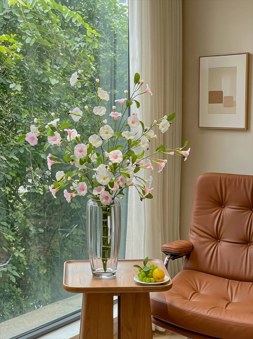 Luxury Blush Morning Glory Artificial Floral Arrangement