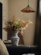 Wabi-Sabi Textured Charcoal Ceramic Artisanal Vase