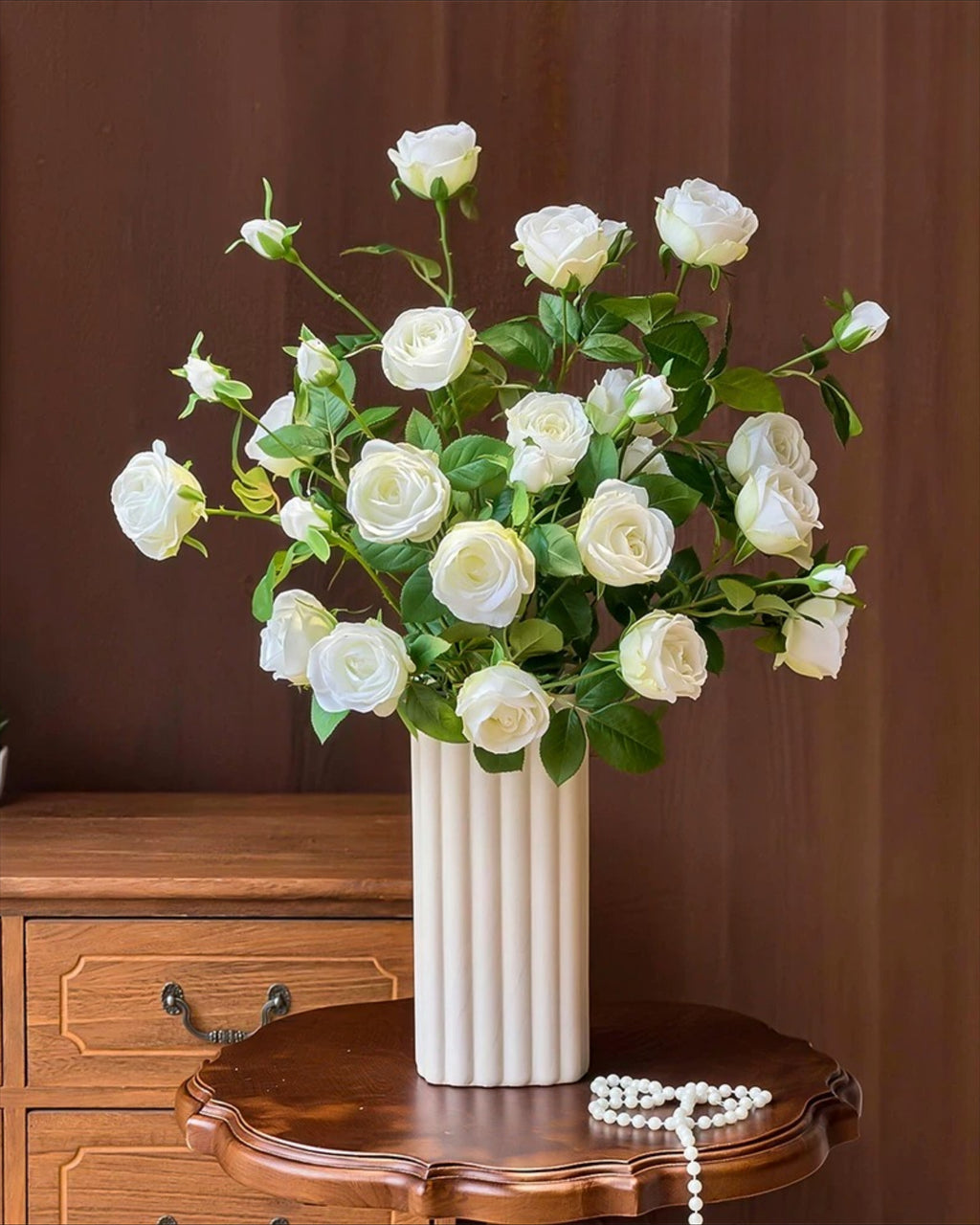 Luxe Witte Sprayroos Faux Bloemstuk