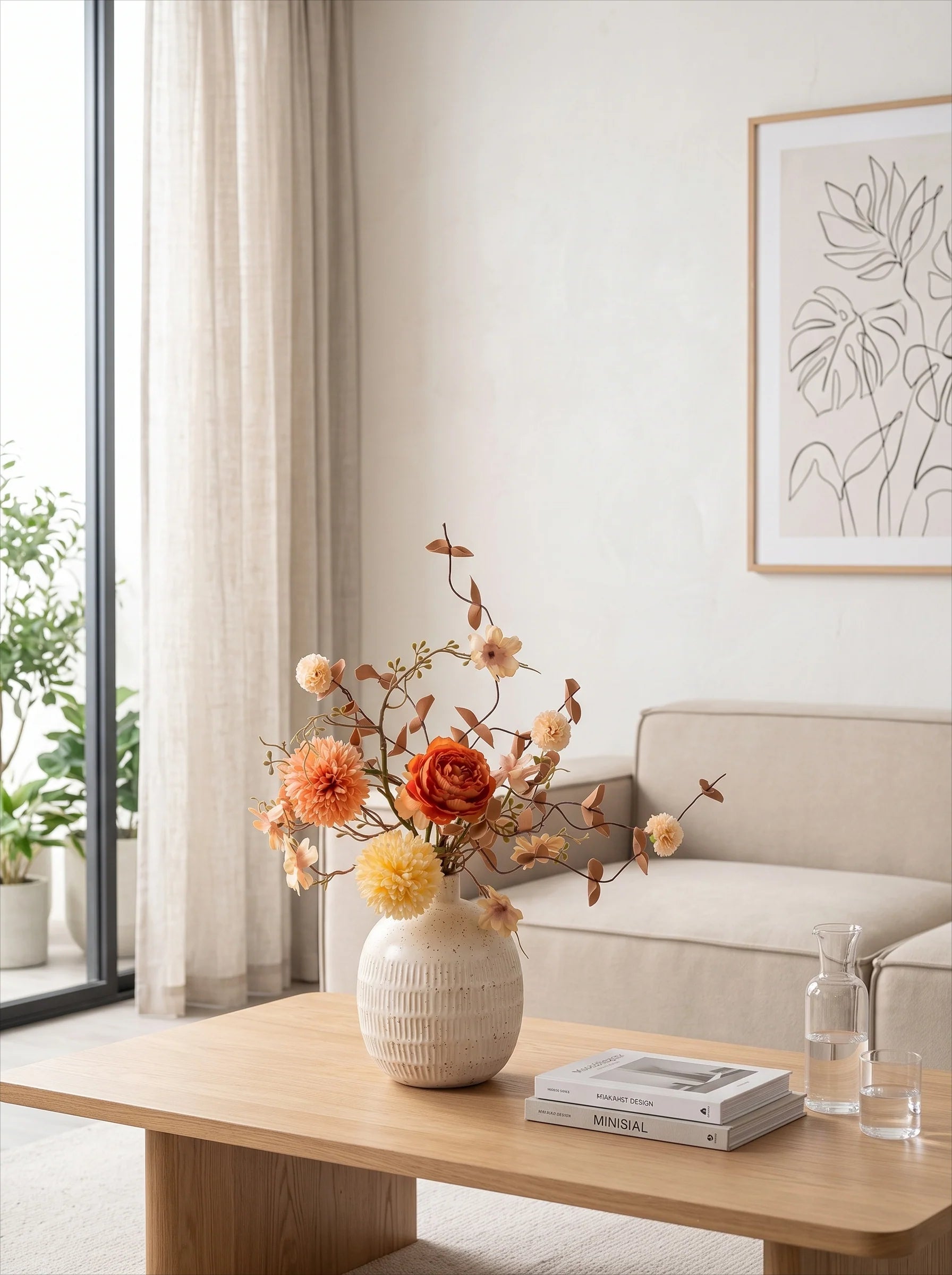 Künstliches Blumenarrangement Herbst Sphärische Blüte