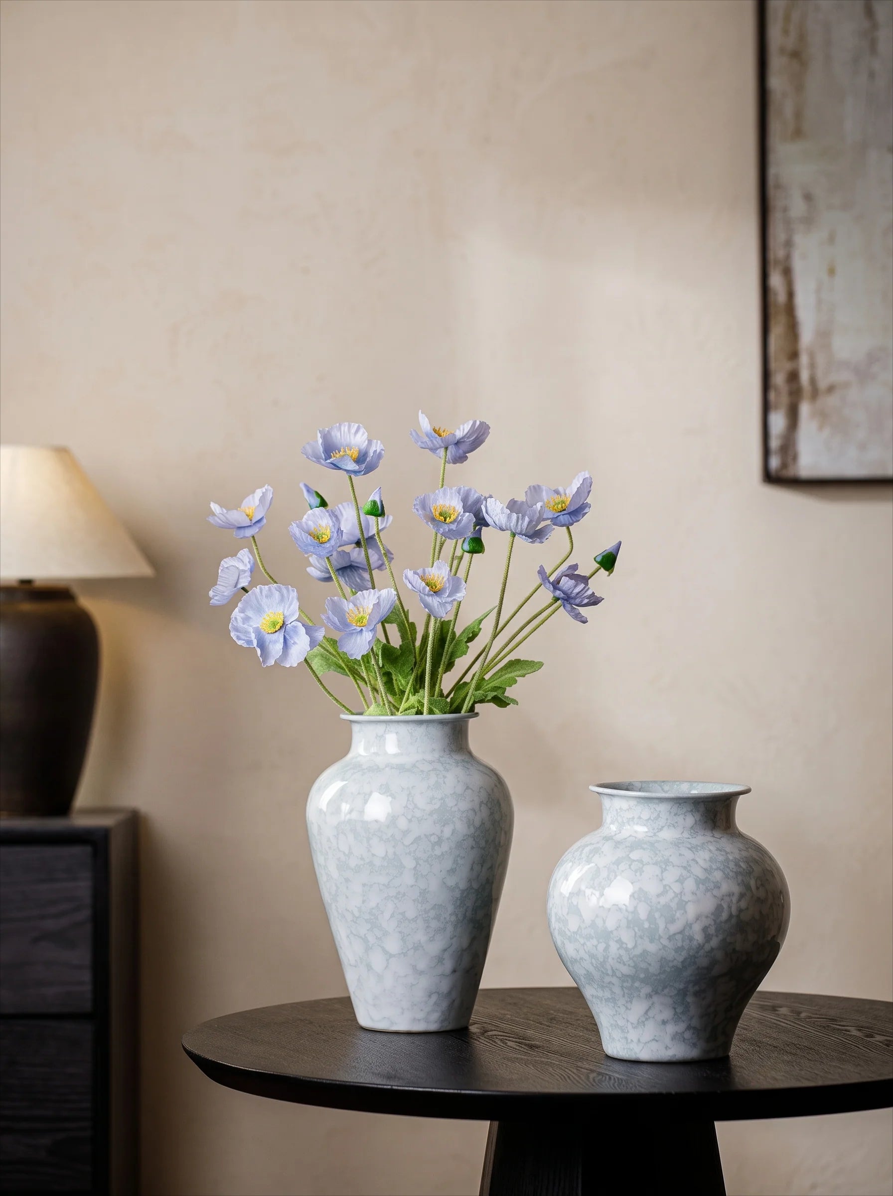 Modern Ice Blue Snowflake Glaze Ceramic Vase