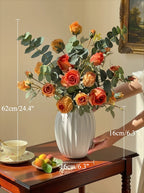 Luxury Burnt Orange Rose Modern Artificial Floral Arrangement