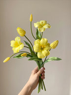 Golden Tulip Artificial Floral Arrangement for Warm Minimalist Living Spaces