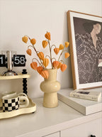 Konstgjord physalisblomarrangemang - Ljus orange (3 stjälkar)
