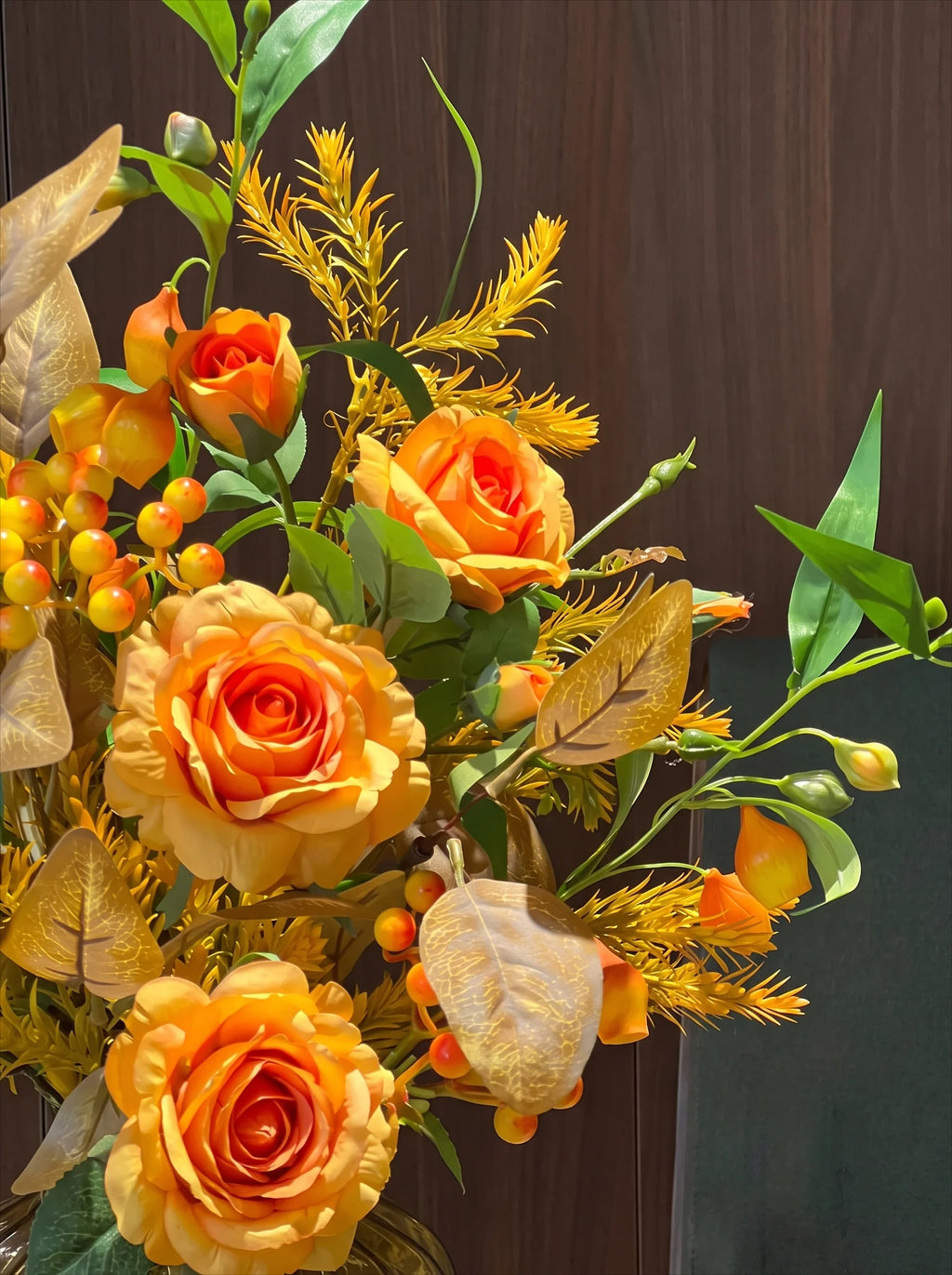 Ethereal Harvest Rose Ensemble Faux Floral Arrangement